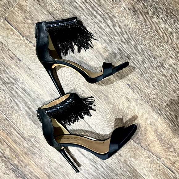 BCBG MaxAzaria Vero Cuoio Beaded Fringe Heels - Picture 2 of 8